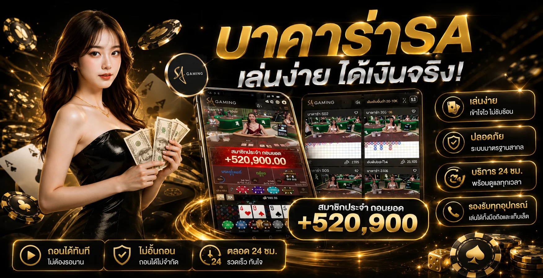 บาคาร่าออนไลน์ BUNNY123 ถ่ายทอดสดจากคาสิโนจริง